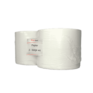 Eenzet Papier 2-laags wit (2 rollen)